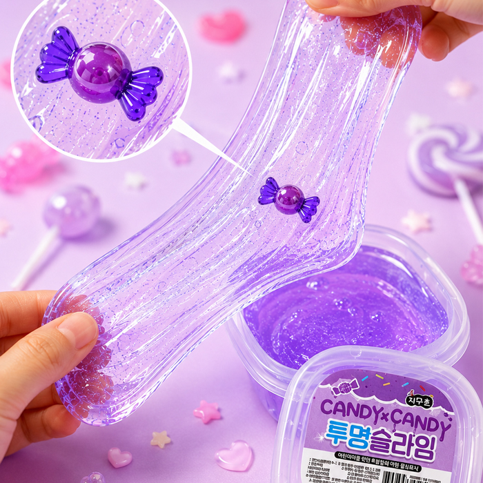 투명슬라임 캔디캔디 6가지 색상 사탕 파츠 촉감놀이